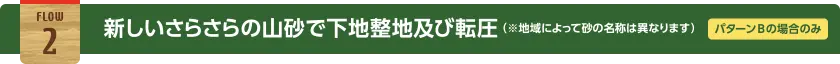 新しいさらさらの山砂で下地整地及び転圧