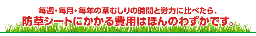 防草シートにかかる費用はほんのわずかです。